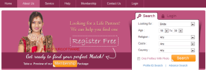 scree of matrimonial website